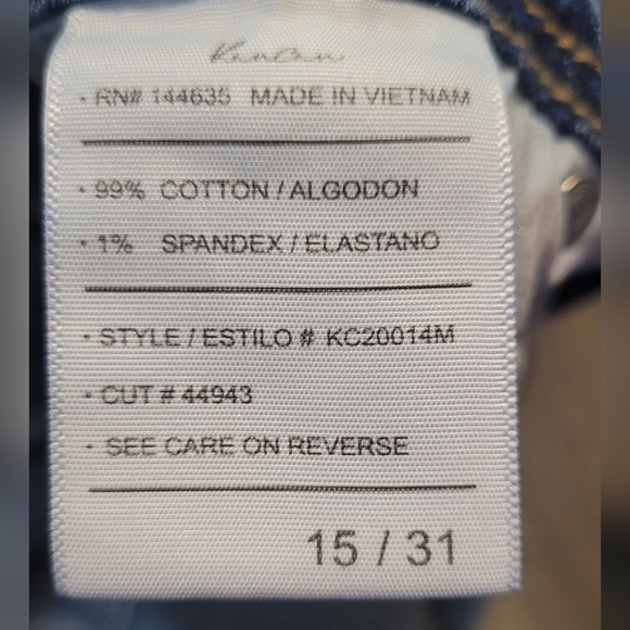 KanCan Estilo Jeans Distressed Raw Hem Straight Size 15/31 Blue Stretch Mid Rise - Picture 3 of 3